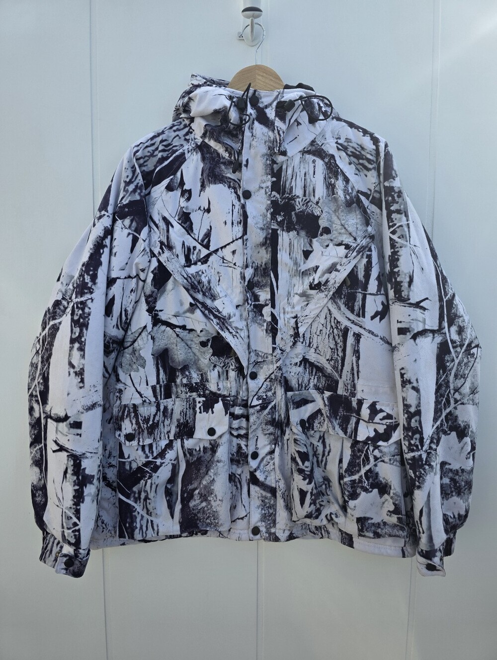 Vintage Remington Snow Camo Zip Up Hunting Winter Jacket Mens XL